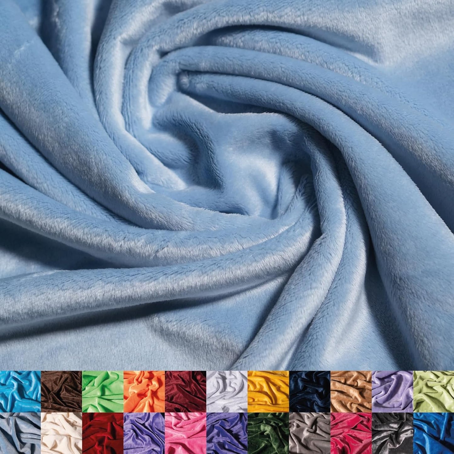 Soft Aqua Minky Fabric by the Yard for Blankets and Apparel
