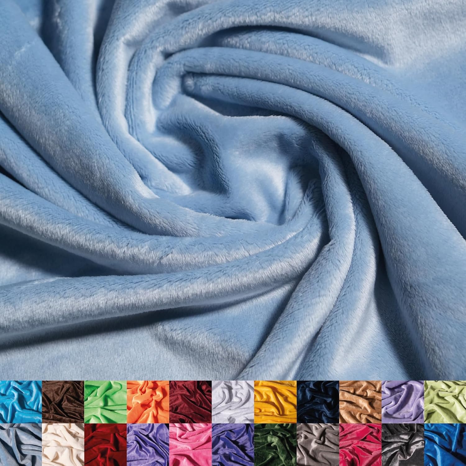 Soft Aqua Minky Fabric by the Yard for Blankets and Apparel