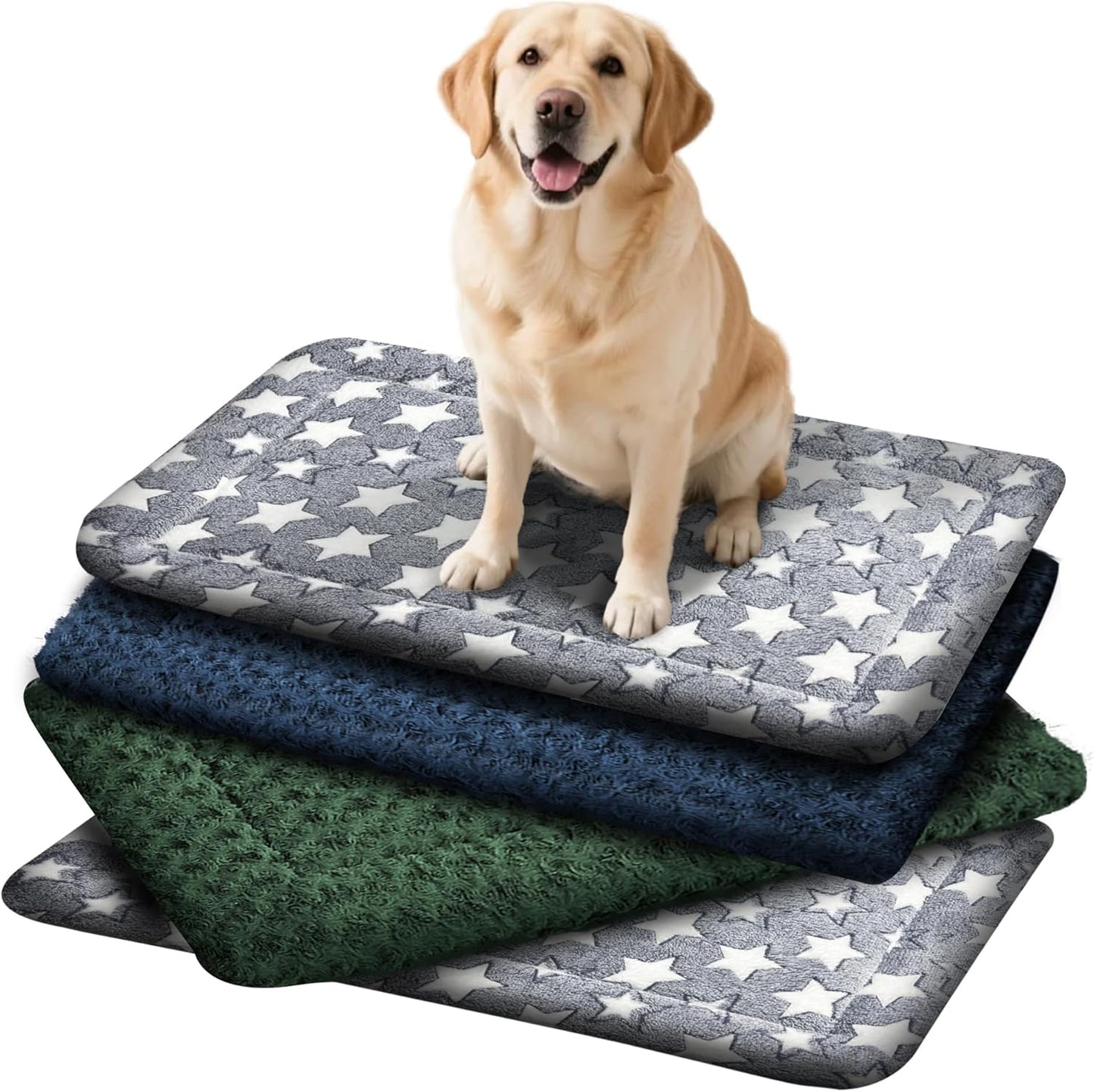 4 Pcs Washable Dog Bed Plush Orthopedic Mat for All Dogs