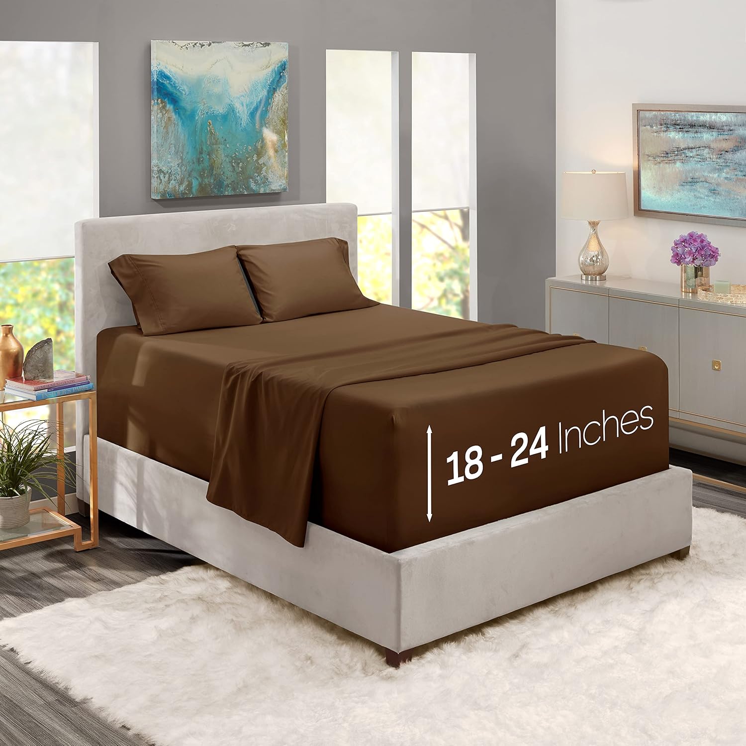 Nestl Queen Size Sheet Set with Extra Deep Pockets for Comfort