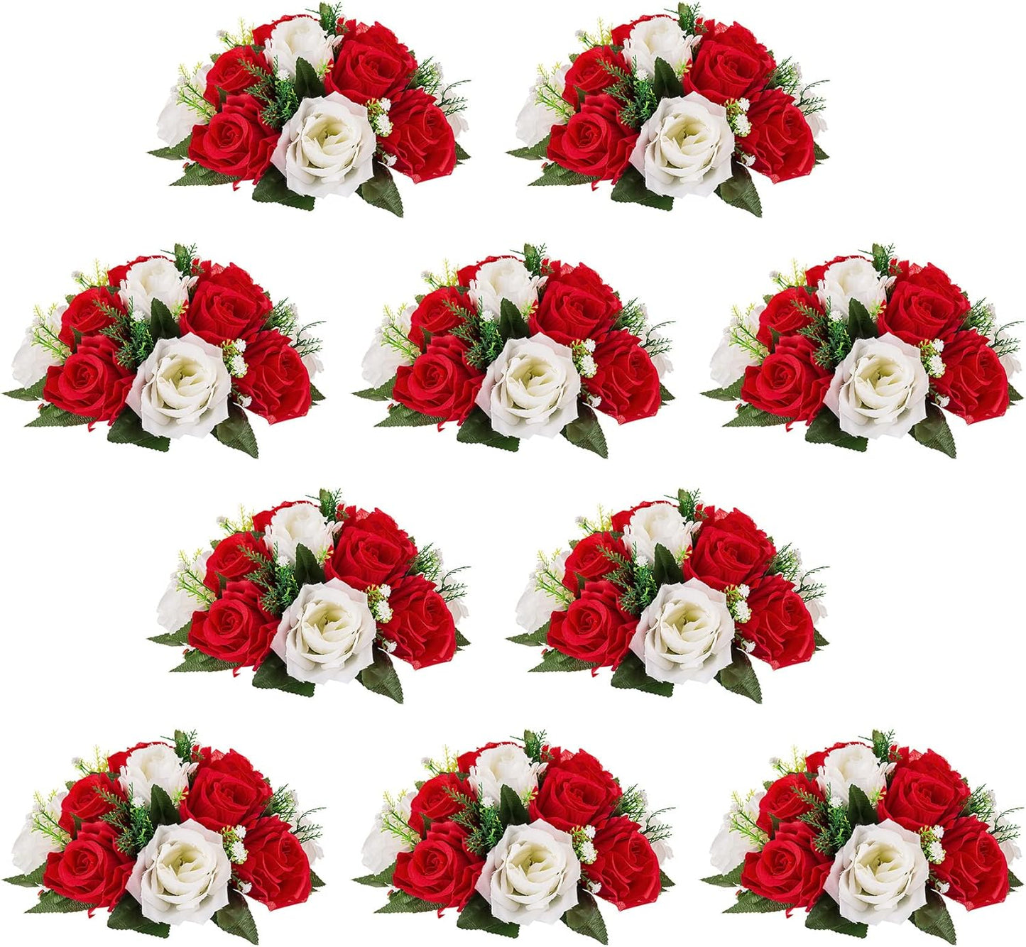 NUPTIO 10 Fake Flower Ball Arrangement Bouquets for Decor