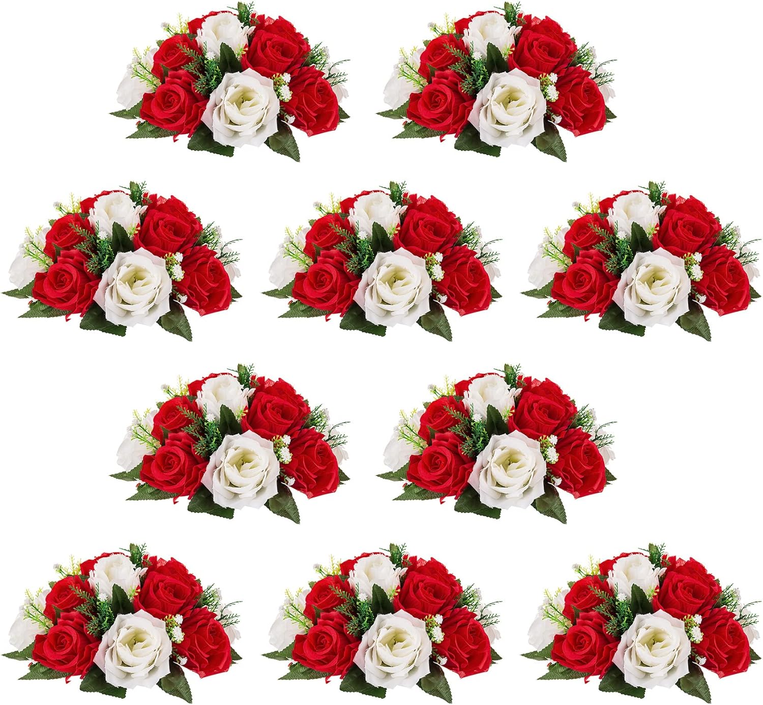 NUPTIO 10 Fake Flower Ball Arrangement Bouquets for Decor