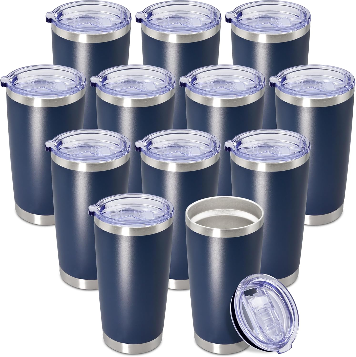 20 oz Tumbler Coffee Travel Tumblers Bulk with Lid - Navy