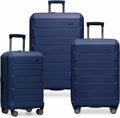Pagosa Navy 3-Piece Indestructible Hardshell Spinner Set - 22/26/30