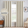 Blackout Linen Textured Curtains 52 x 72 in (2 Panels) - Room