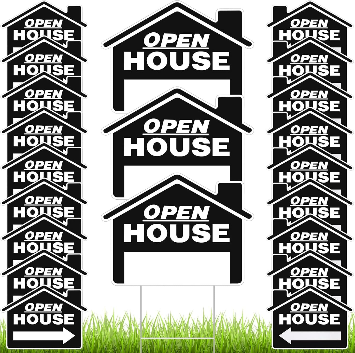 Open House Signs for Real Estate - 21 Pack Double Sided Signs