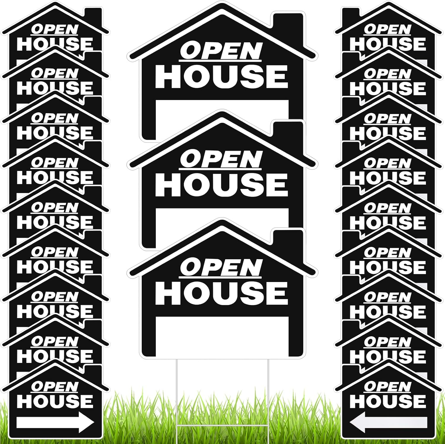 Open House Signs for Real Estate - 21 Pack Double Sided Signs