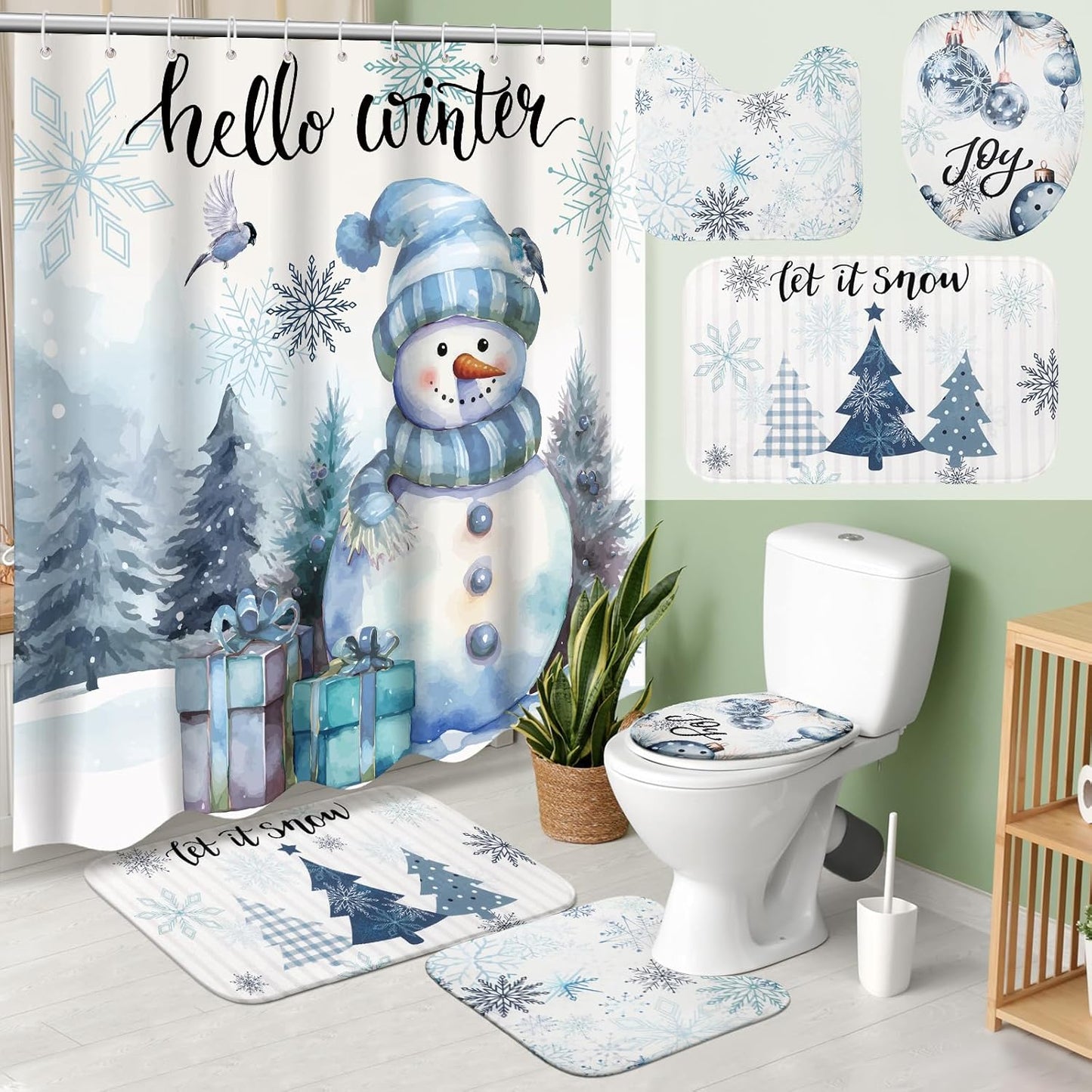 Snowman Shower Set for Festive Baths