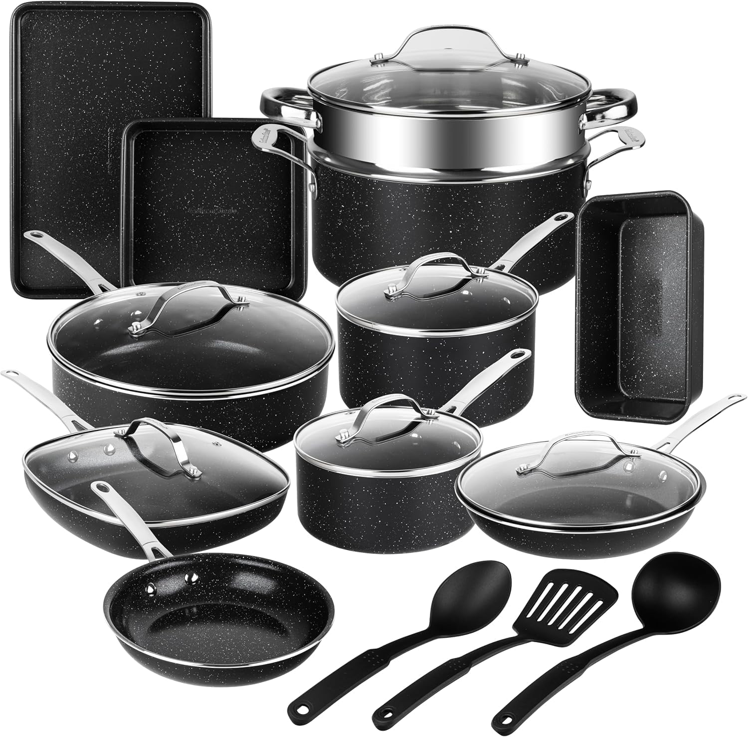 Granitestone 20 Pc Complete Pots and Pans Set Non Stick Cookware