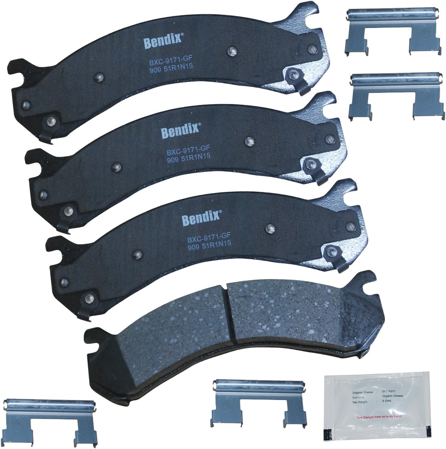 Bendix Priority1 CFC909 Ceramic Rear Brake Pads for Chevrolet