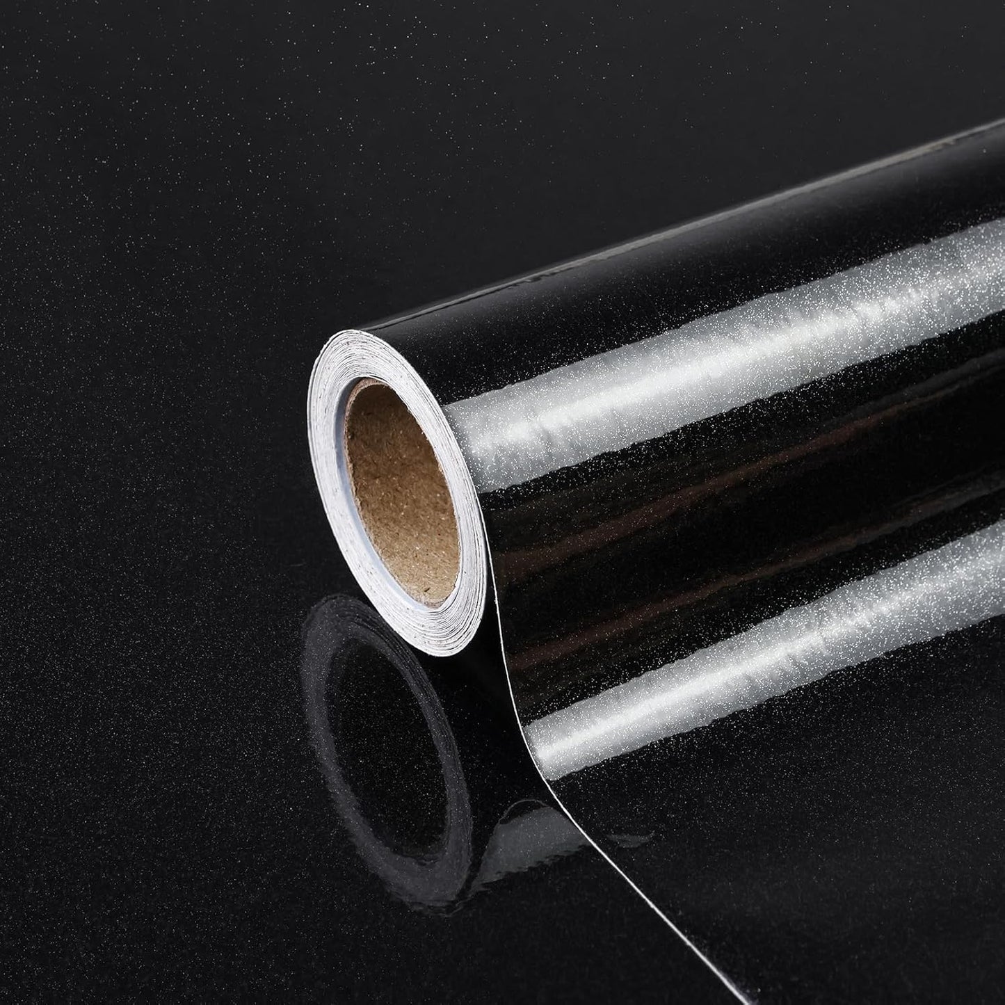Glossy Black Contact Paper for Kitchen Countertops and Cabinets