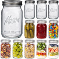 Wide Mouth Mason Jars 32 oz 12 Pack - Tight Seal for Canning