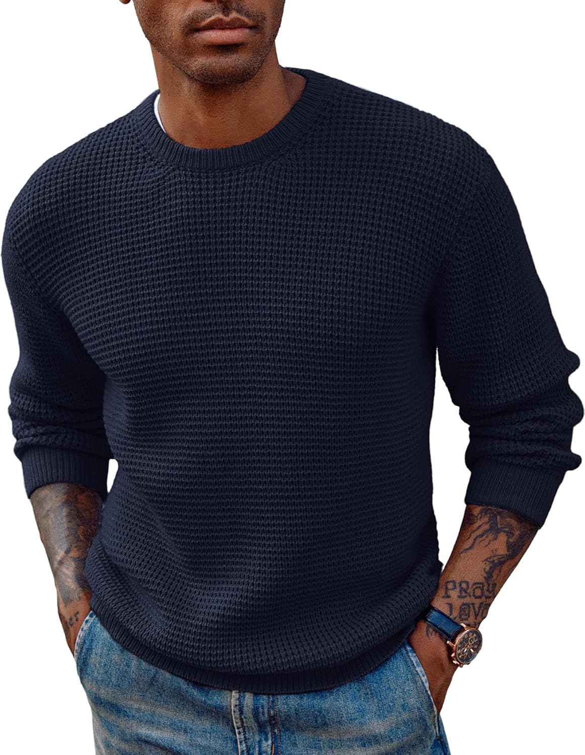 PJ PAUL JONES Mens Crewneck Pullover Sweater for All Seasons