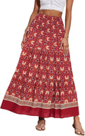 Summer Maxi Skirts for Women Boho Floral High Waist A Line - Flowy