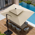 9 ft x 12 ft Cantilever Patio Umbrella Beige - Large Offset Shade