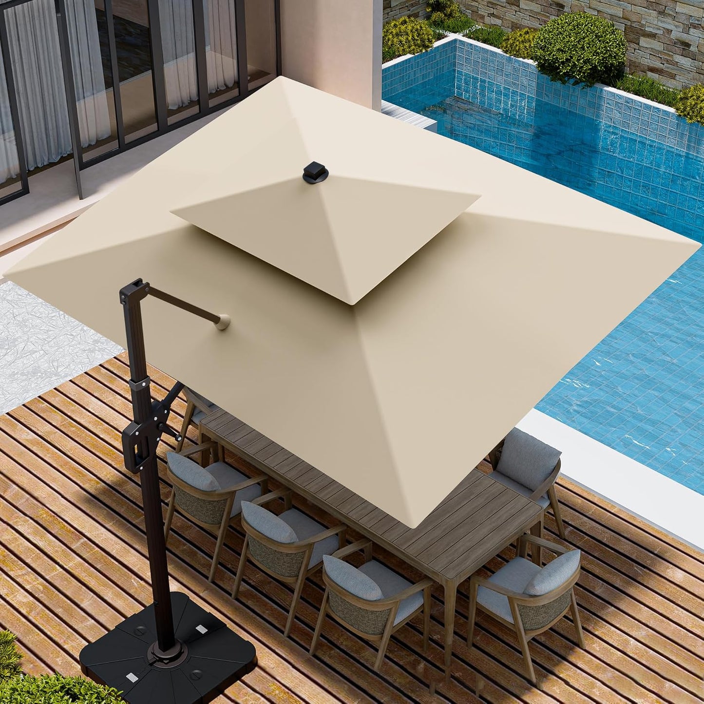 9ft X 12ft Cantilever Patio Umbrella for Outdoor Comfort
