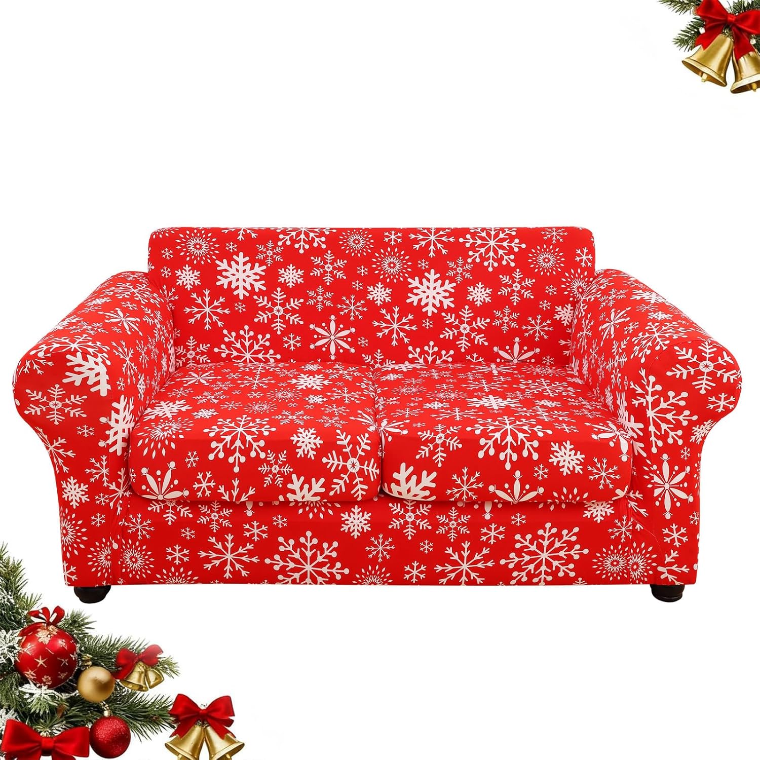 Hyha Couch Cover for Loveseat with Floral Pattern and Stretch