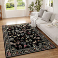 Rugcomf 4x6 Washable Boho Area Rug for Kids Room and Office