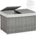Storage Basket with Lid Wicker Basket for Storage - Large 42.3 Gal