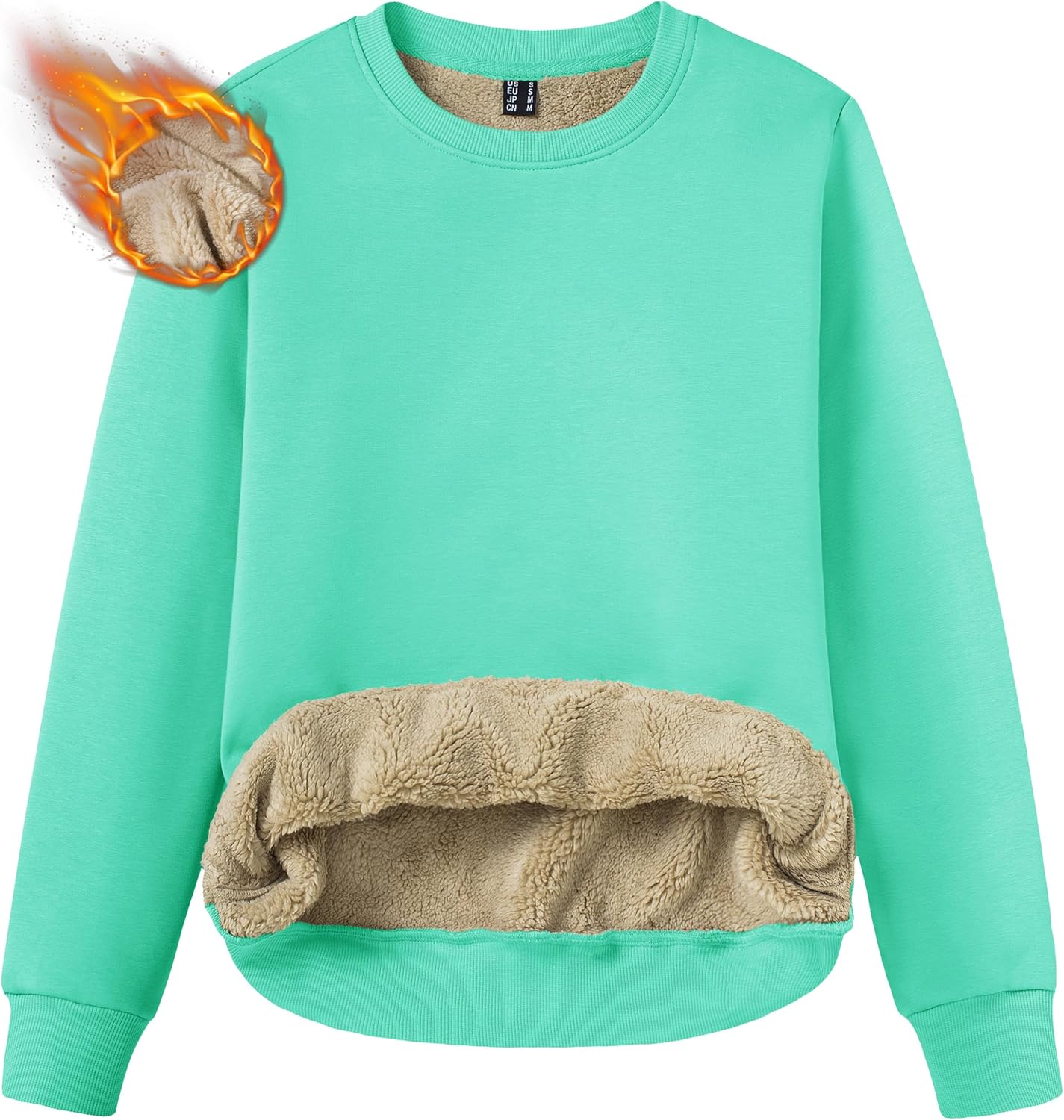 TACVASEN Women's Fleece Lined Crewneck Sweatshirt for Winter