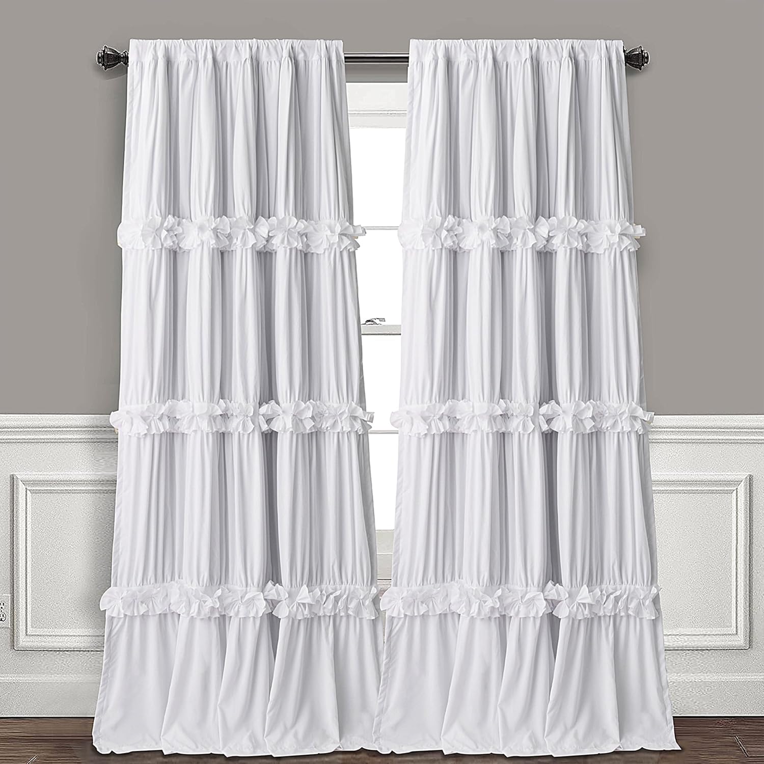 Thermal Insulated Blackout Window Curtains with Butterfly Flowers