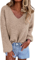 KIRUNDO Oversized V Neck Sweater for Women - Cozy Fall Staple Women's