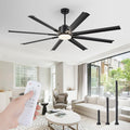 72 in Aluminium Blade Ceiling Fan with Light and Remote - Quiet DC