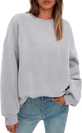 PRETTYGARDEN Oversized Crewneck Sweatshirt for Women - Cozy Fleece Fit