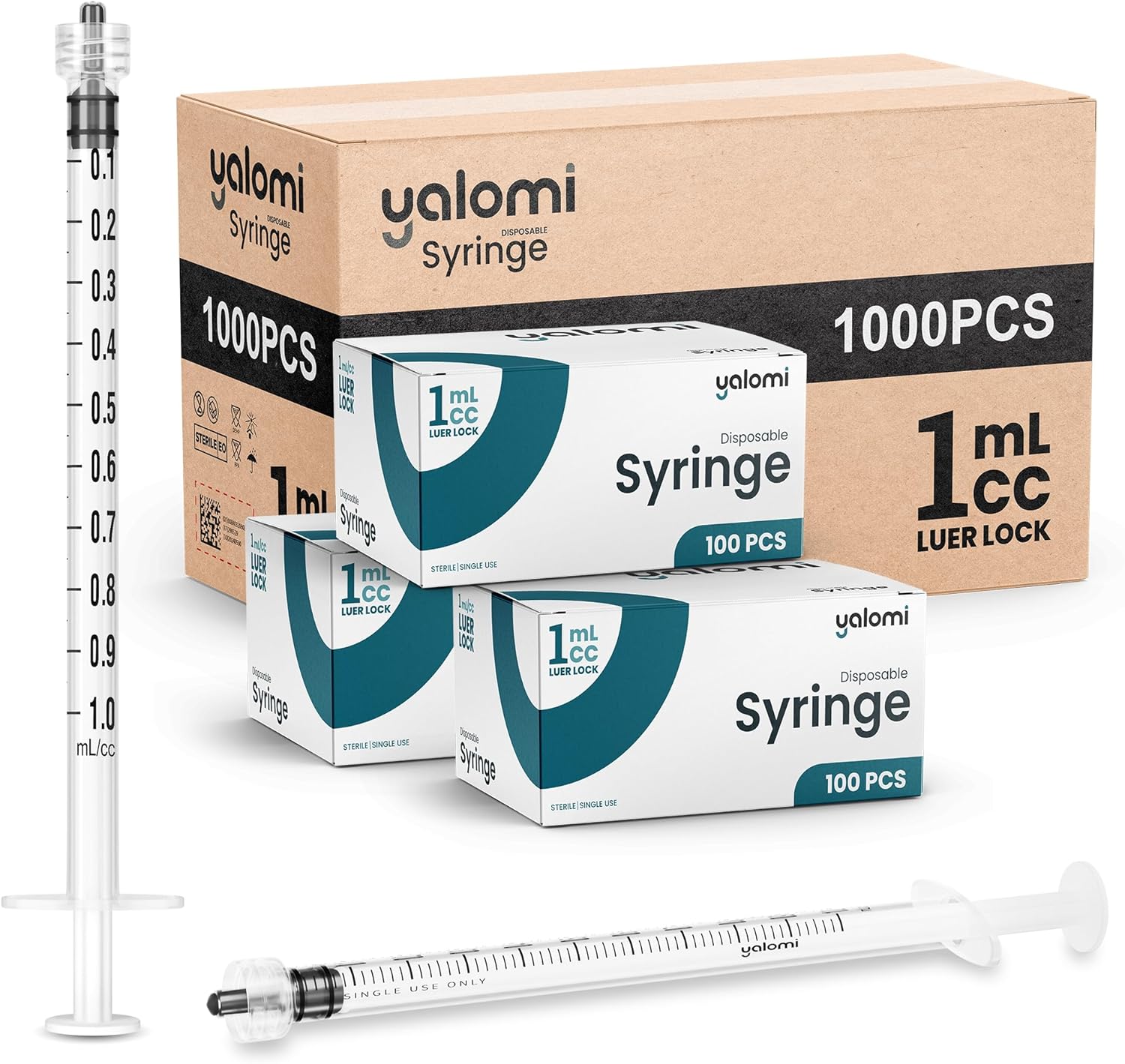 Bulk Case of 1mL Luer Lock Syringes for Precision Use