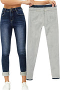 Yehopere Women's Winter Fleece Lined Jeans Slim Fit