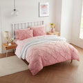 Ombre Pintuck Comforter Set Queen - All Season Bed in a Bag
