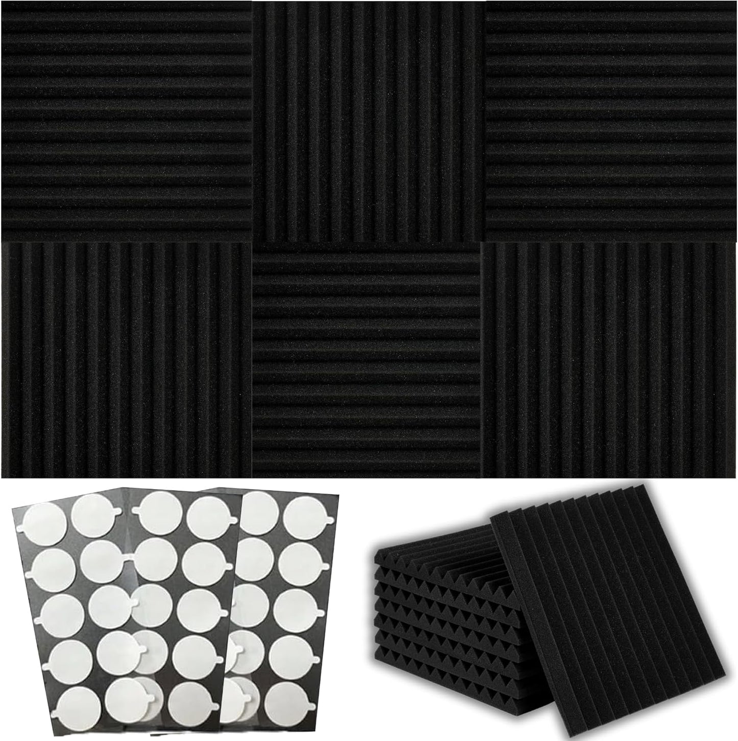 52+1 Pack Acoustic Foam Panels for Soundproofing and Studios