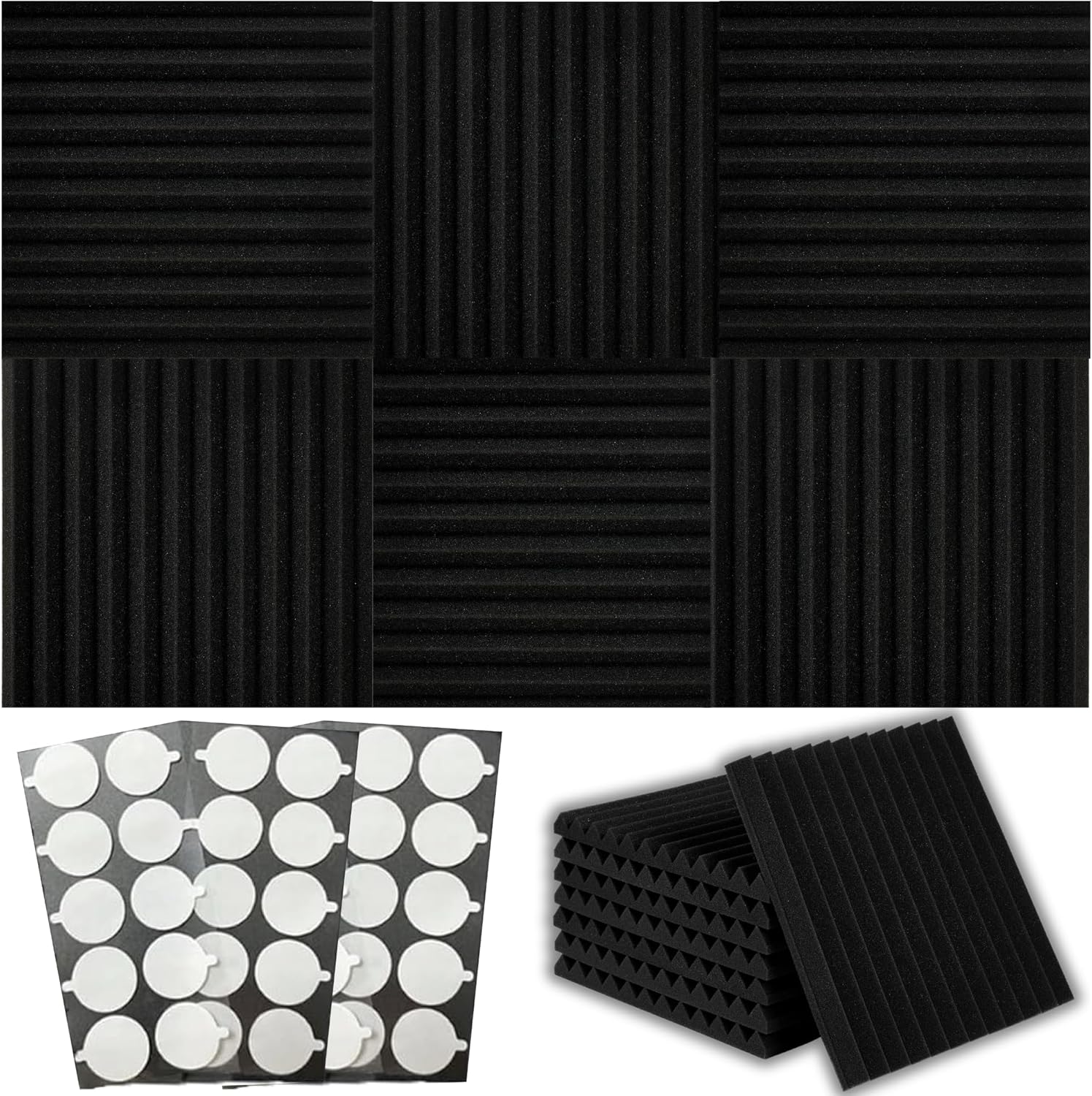 52+1 Pack Acoustic Foam Panels for Soundproofing and Studios