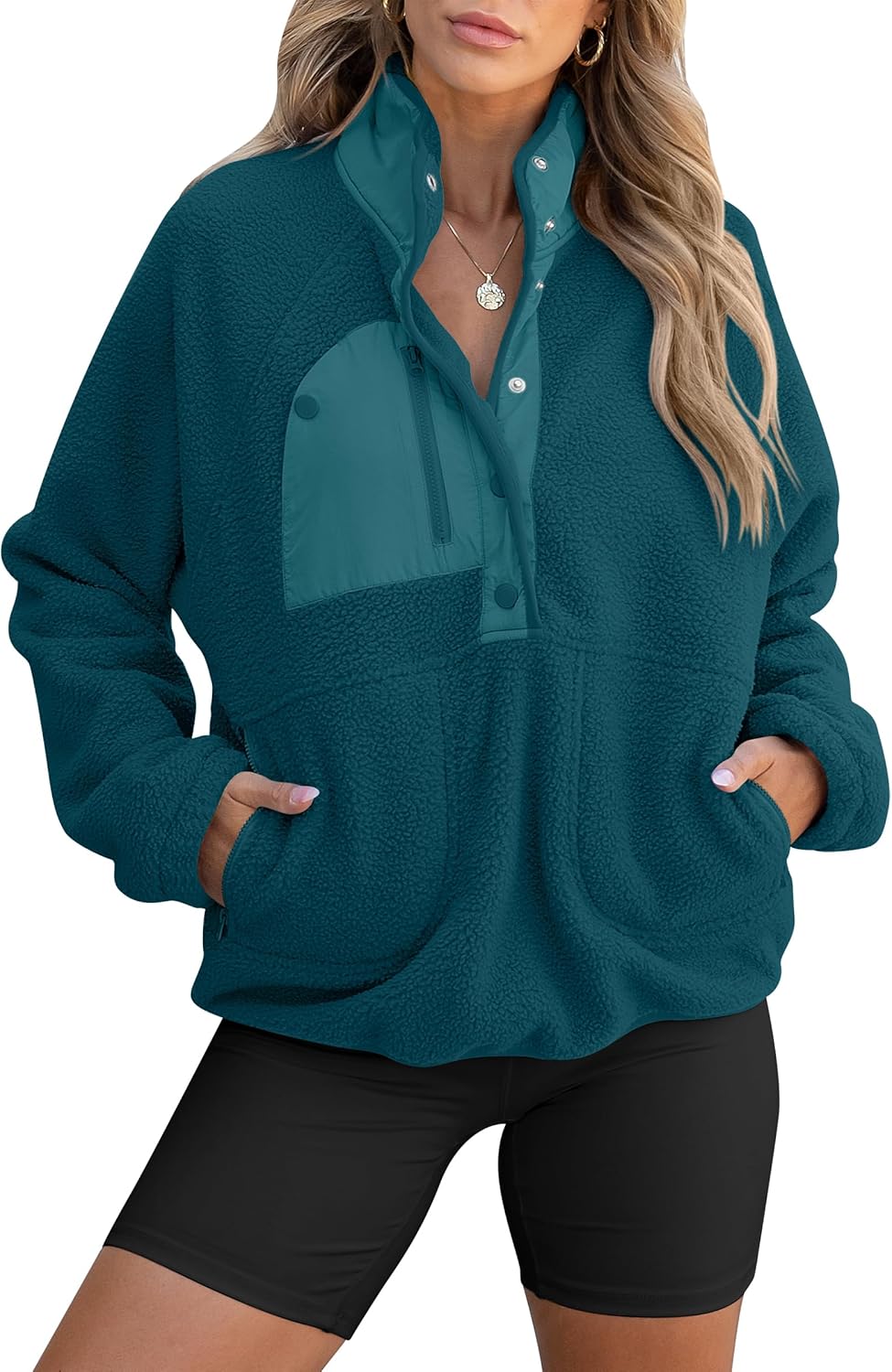 Fuzzy Fleece Pullover Sherpa Sweatshirt for Women - Warm Style