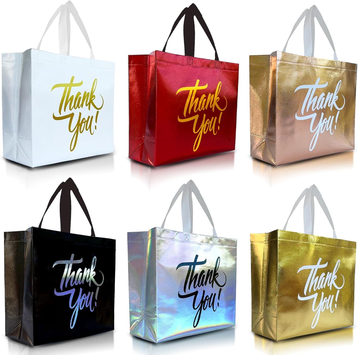 Colorful Thank You Gift Bags Bulk Set of 30 Large Gift Bags