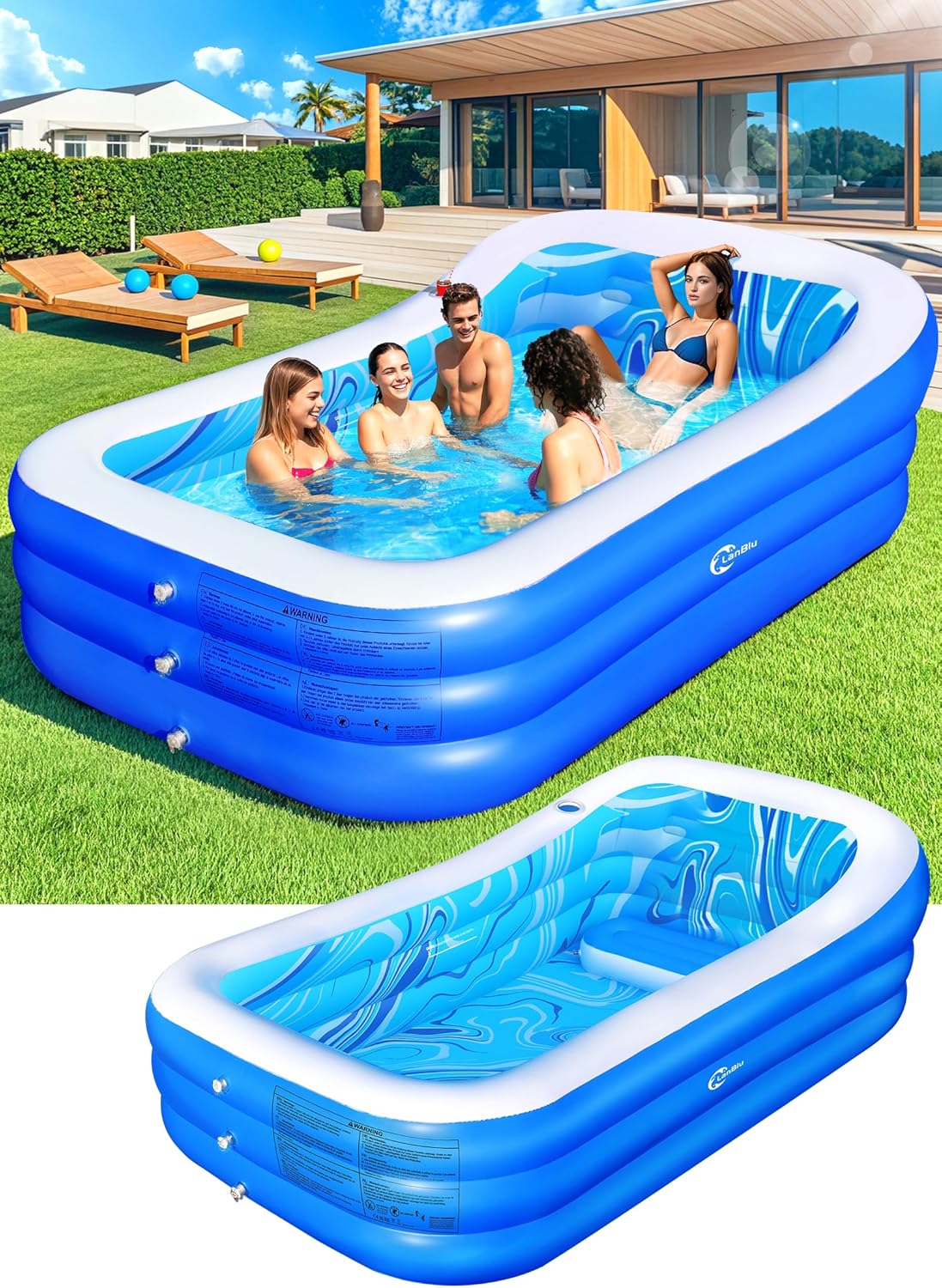Inflatable Pool with Big Backrest and Seat for Ultimate Relaxation