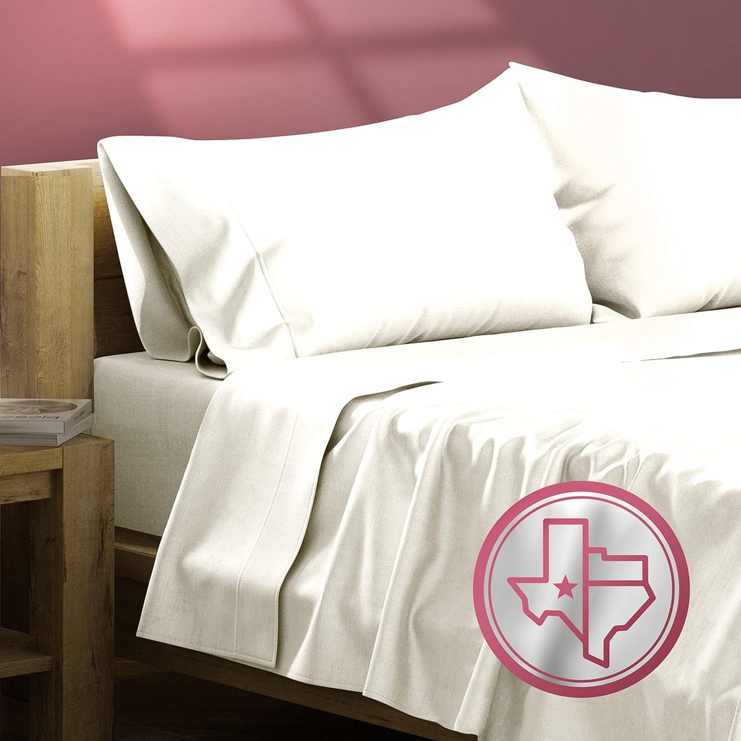 100% Egyptian Cotton Sheets Queen Size Bed Set - 6 PC Luxury