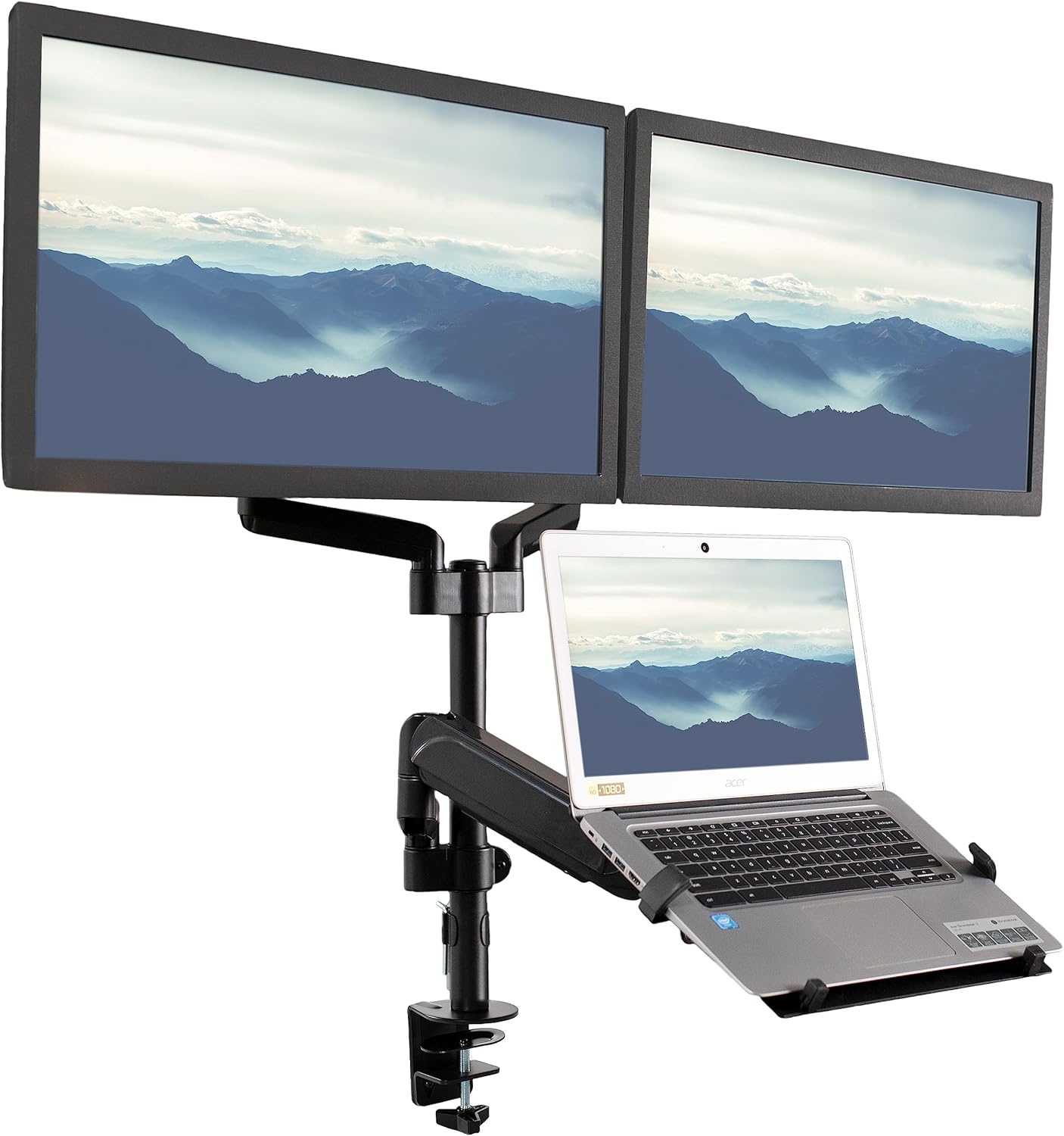 VIVO Dual Monitor Laptop Mount Stand - Space-Saving Solution
