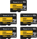 TEAMGROUP HIGH Endurance 128GB Micro SDXC 5 Pack - Reliable 4K