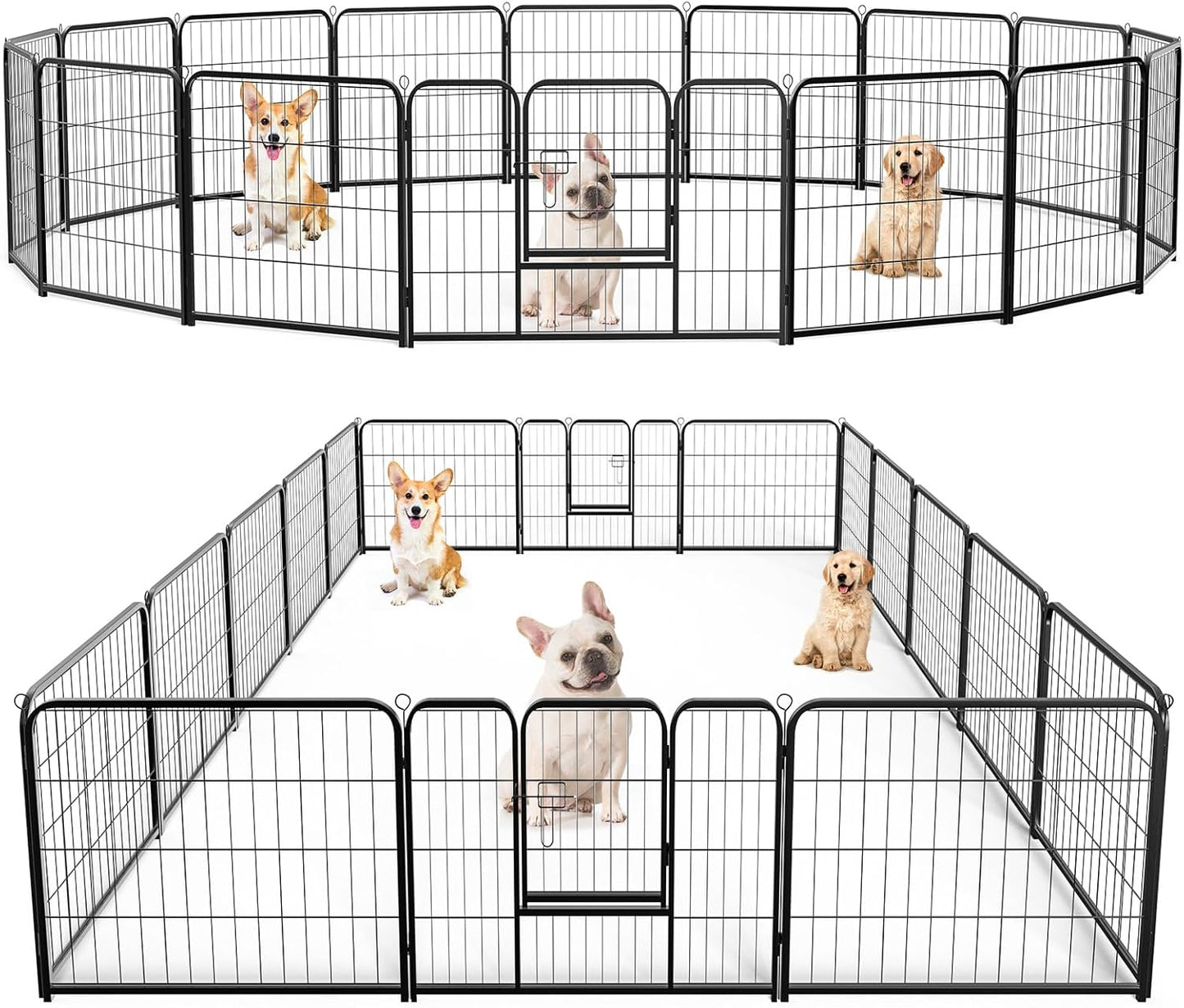 SMUG Heavy-Duty Iron Dog Playpen for Indoor & Outdoor Use