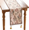Designer Light Beige Linen Extra Long Table Runner 118 in - Elegant