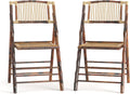 Bohemian Bamboo Folding Dining Chairs Set of 2 - Versatile Seating