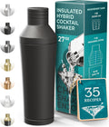 Insulated Cocktail Shaker Set - Triple Wall Martini Shaker (Matt