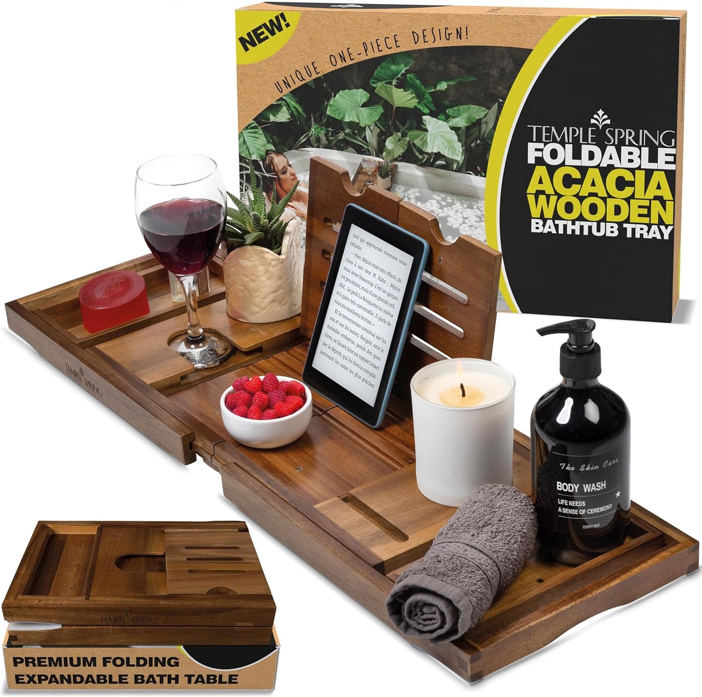 Unique Foldable Bathtub Tray for Spa-Like Relaxation Experience