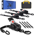 Retractable Ratchet Straps 1 in x 10 ft 4PK - Heavy Duty Tie Down