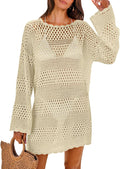 ANRABESS Women Crochet Swim Cover Up Mesh Beach Dress - Flattering Fit