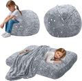 Kids Bean Bag Chair Turn into Beanbag Bed - Convertible Dino Cozy Seat