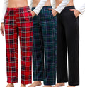 PNAEONG Pajama Pants Women 3 Pack - Soft Cotton Lounge Pants Shoes