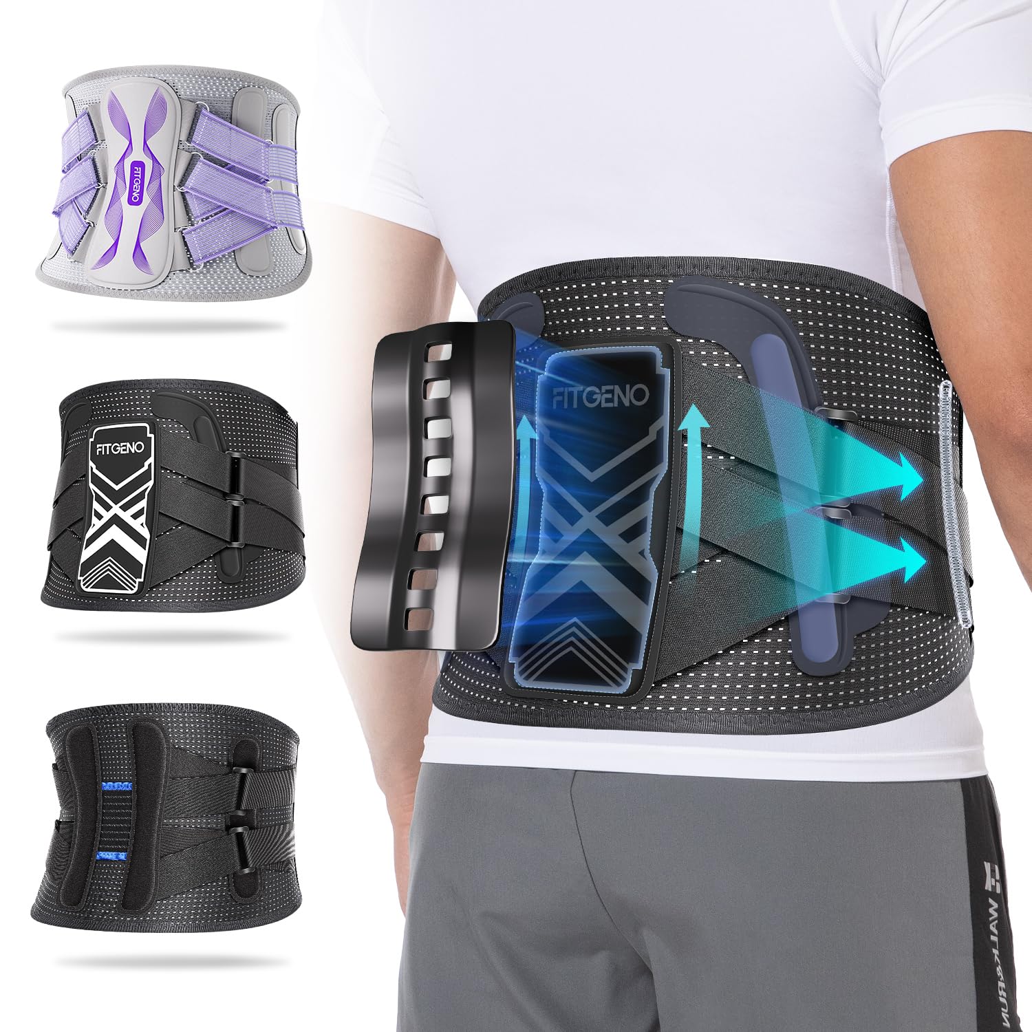 Fit Geno Back Brace for Lower Back Pain Relief and Support