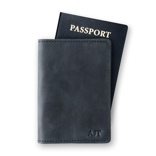 Personalized Passport Cover in Rustic Leather for Travelers